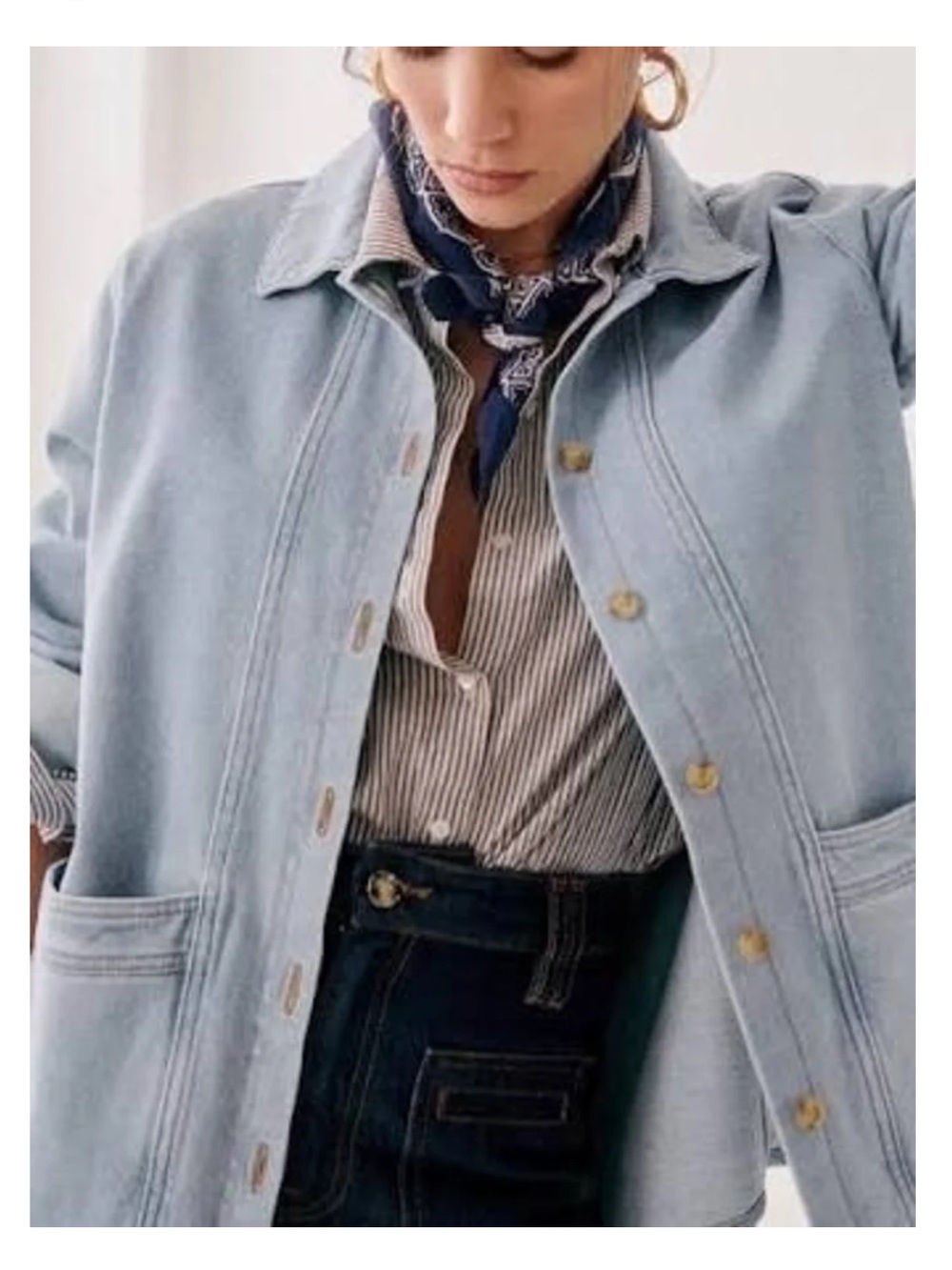 Sézane RARE NWT Willa Jacket in Blue Snow Size S